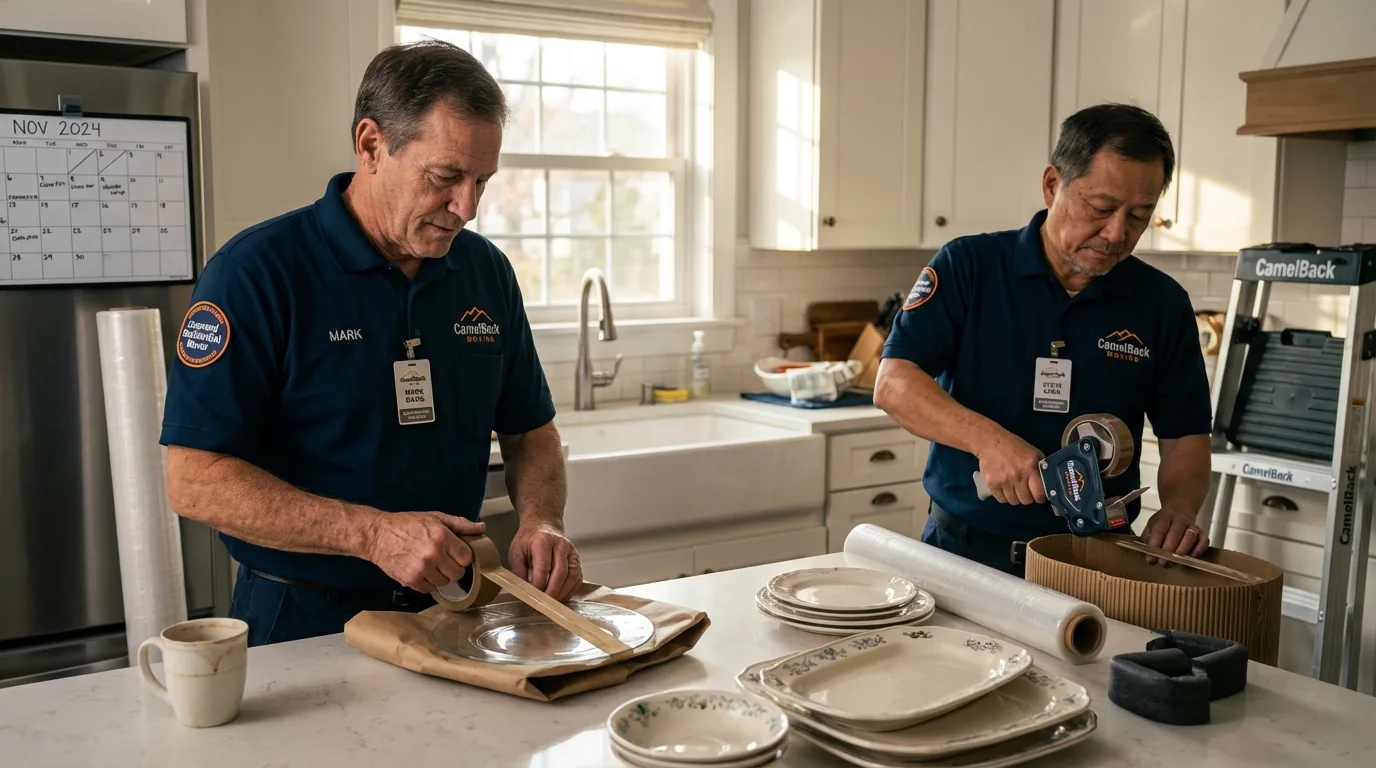 Professional crew packing kitchen dishware in Atlanta, TX